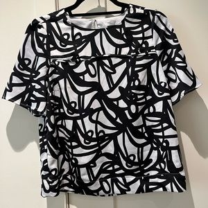 JCrew Black and White Top